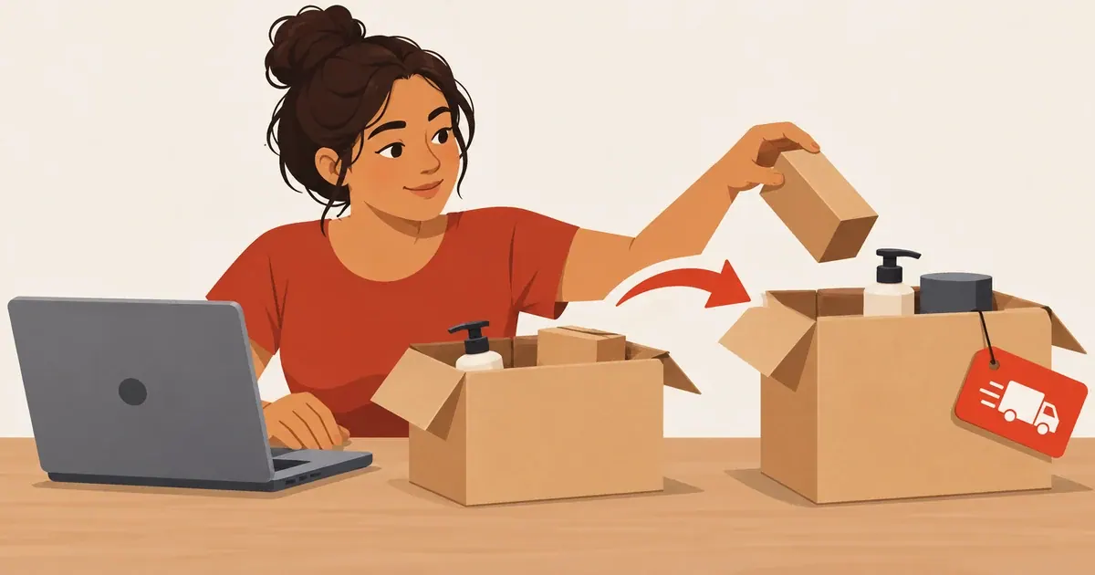 Cliente acrescenta cosméticos ao pedido ao considerar a oferta de frete grátis.