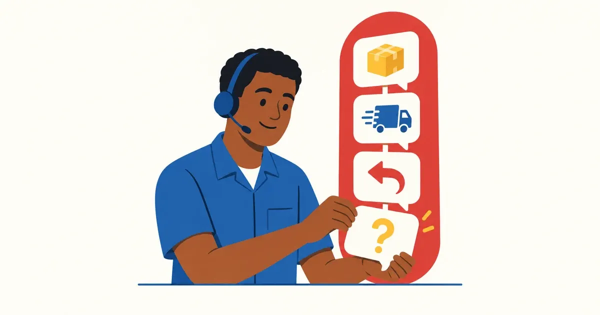 Atendente organiza dúvidas de pedido, entrega e devolução em uma fila única de conversas.