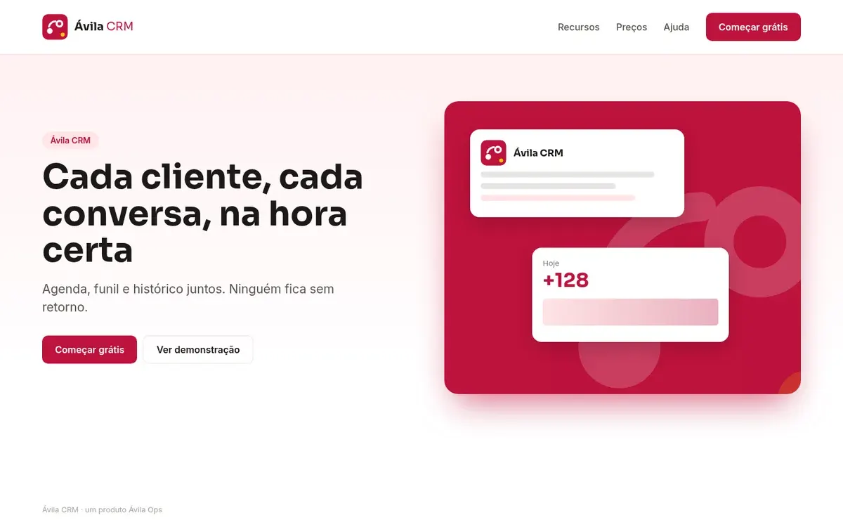 Ilustração da tela do Ávila CRM