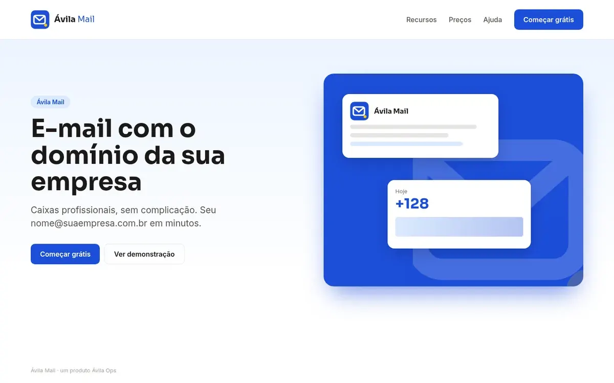 Ilustração da tela do Ávila Mail