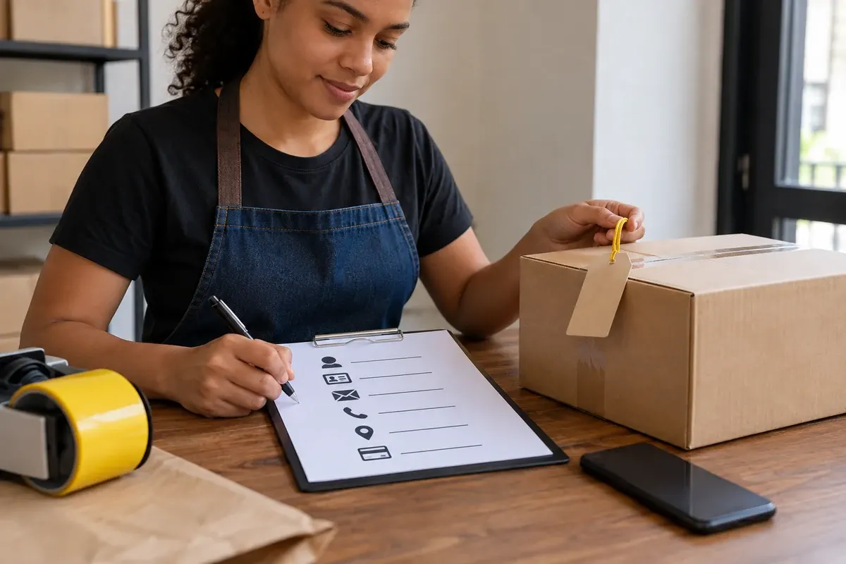 Formulário com identificação, contato, endereço e pagamento representa os dados necessários para concluir um pedido.